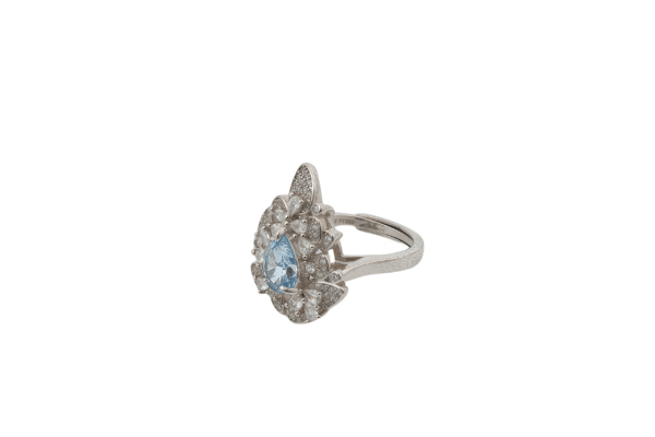 Blue spinel ring with diamonds 078311 - 图片 5