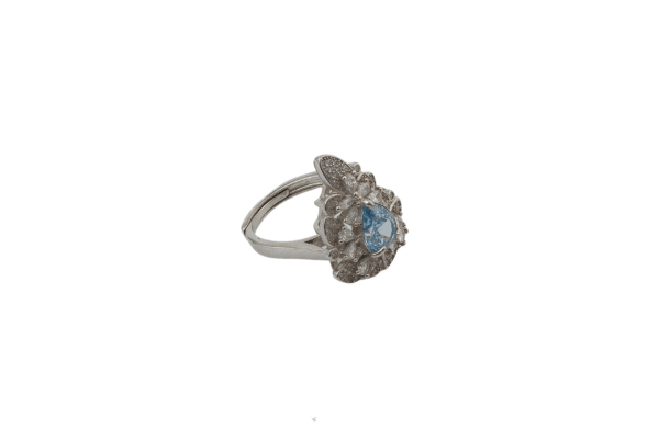 Blue spinel ring with diamonds 078311 - 图片 3