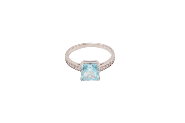 Sri Lanka Aquamarine Square Ring3172517 - 图片 5